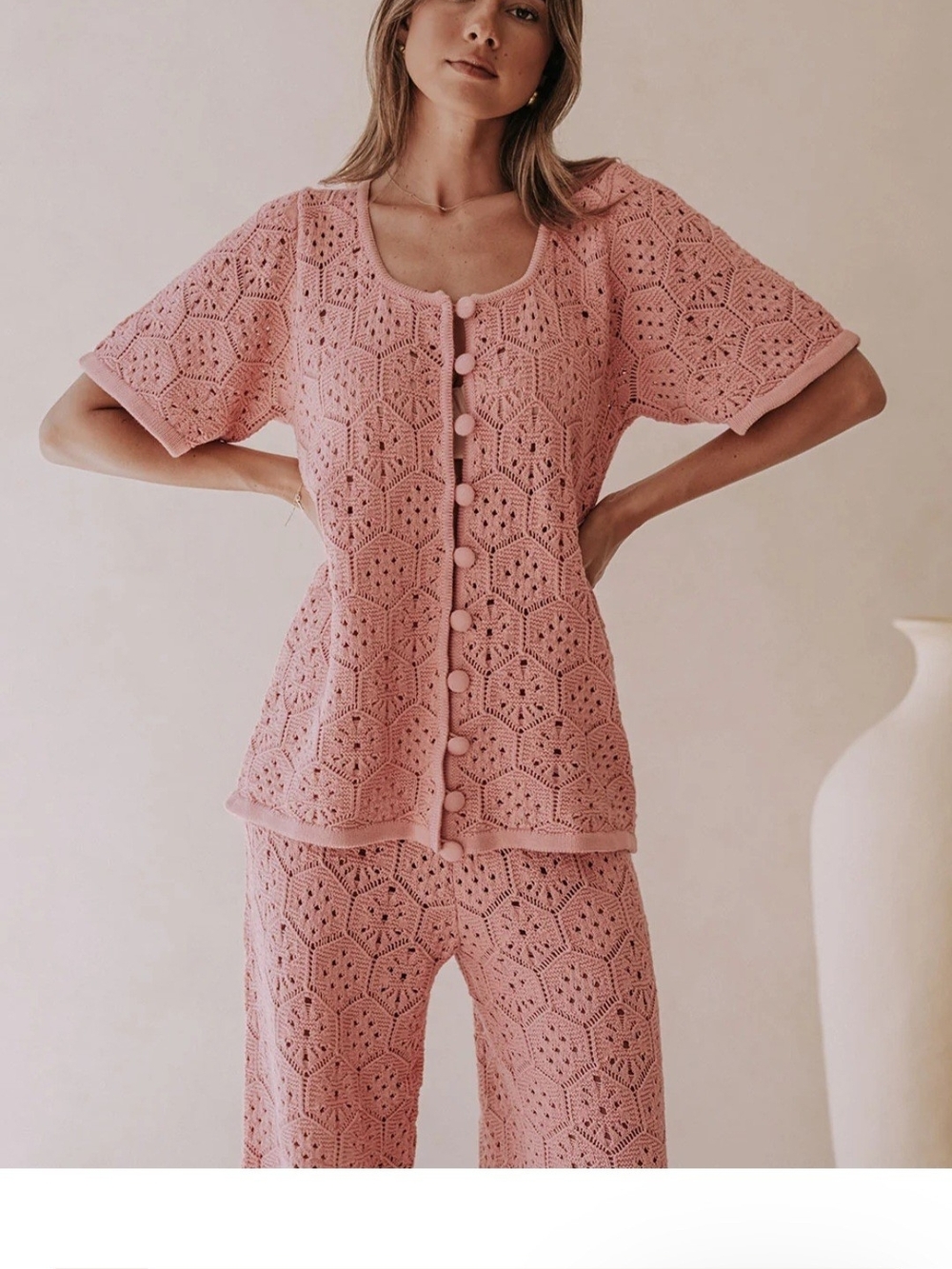 Delicate Pink Crochet  Set